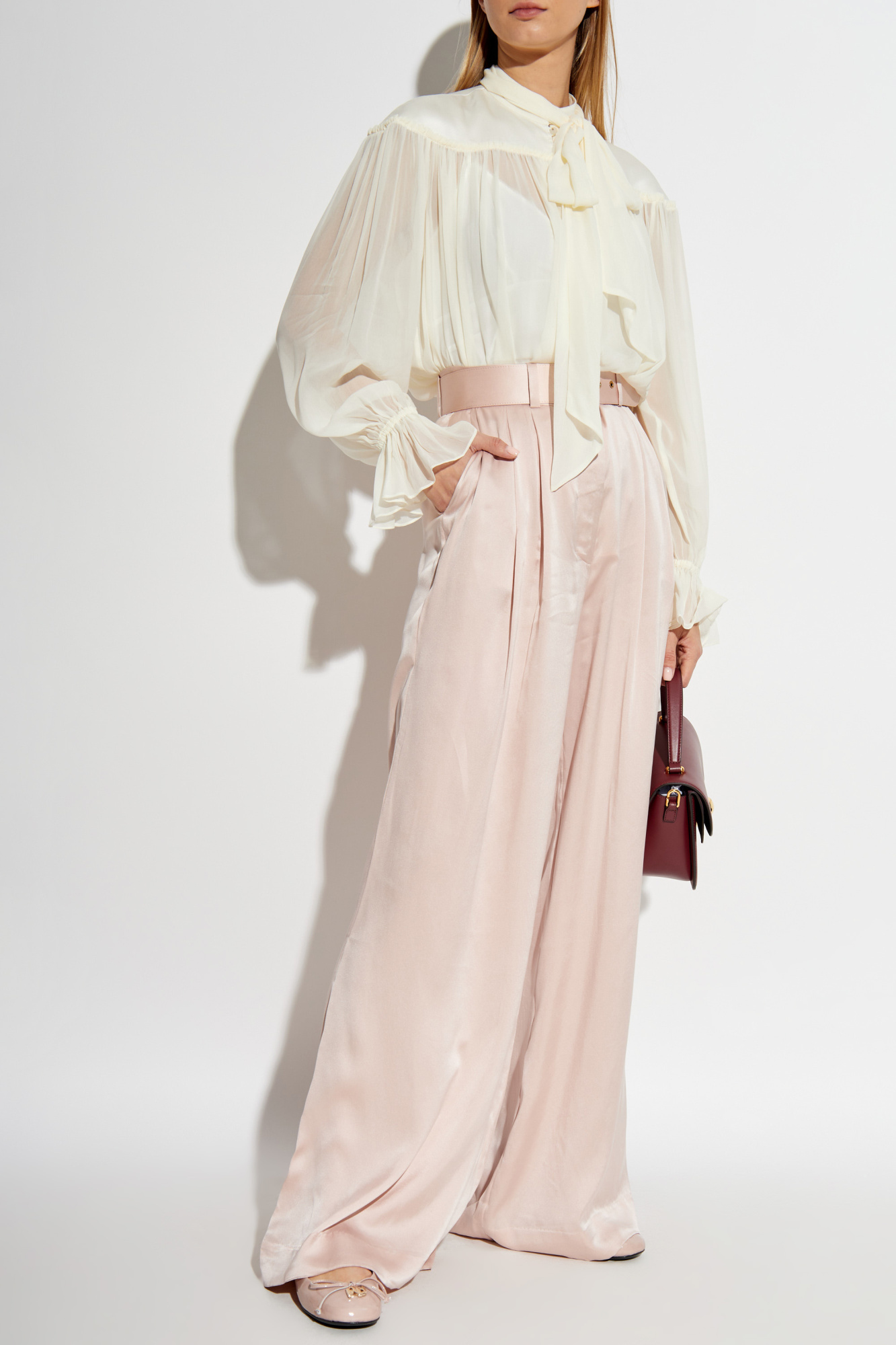 White Loose-fitting shirt with shimmering buttons Zimmermann